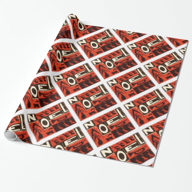Noel Red Wrapping Paper (Unrolled)