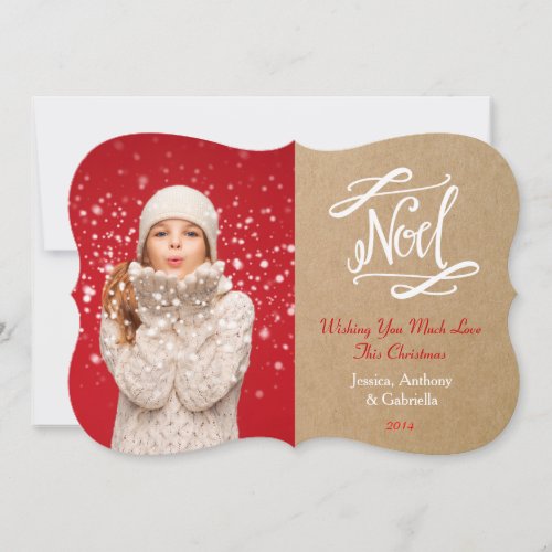 Noel Rustic Vintage Holiday Photo Card