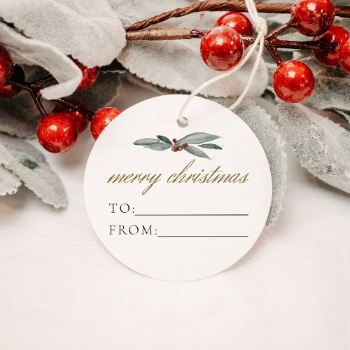 NOEL Rustic Winter Berry To From Christmas Gift  Favor Tags