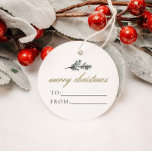 NOEL Rustic Winter Pine To From Christmas Gift Favor Tags<br><div class="desc">This to and from gift tag features rustic watercolor branches and an elegant golden script font. This holiday present tag is perfect for holiday gifting! Add to your favorite packages to friends,  neighbors,  and loved ones.</div>