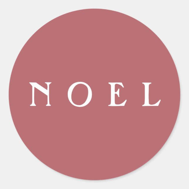 NOEL Script Envelope or Gift Wrap Pink Classic Round Sticker (Front)