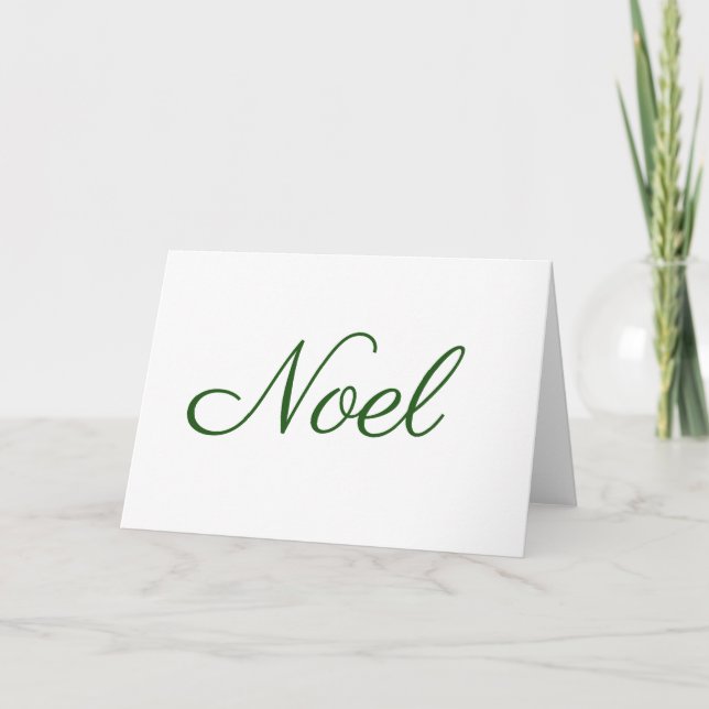 "Noel"  Simple One Word Christmas Wishes  Holiday Card (Front)