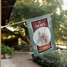 NOEL  Snow Globe  | Skier, Christmas Tree & Sled