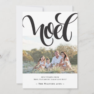 Noel Typography Photo Collage Family Xmas Holiday Card