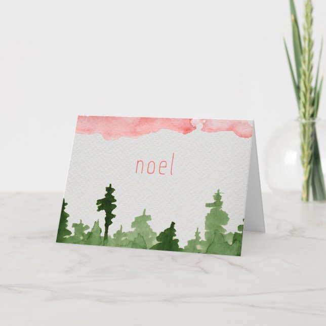 Noel watercolor design for Christmas Card (Front)