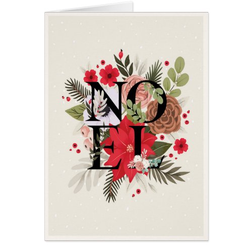 noel winter floral christmas holiday card