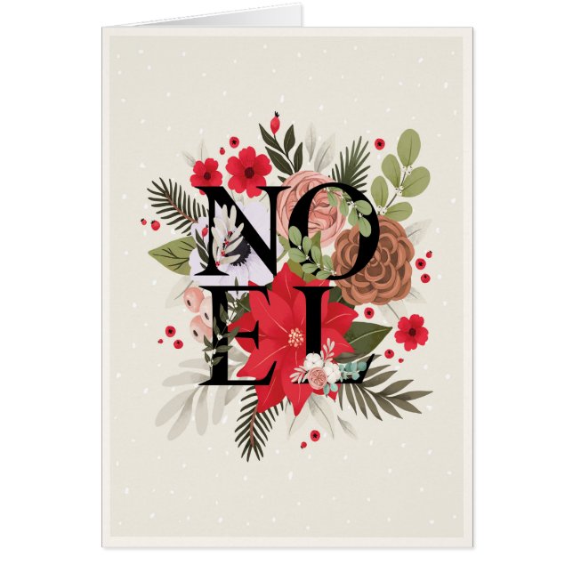 noel winter floral christmas holiday card (Front)