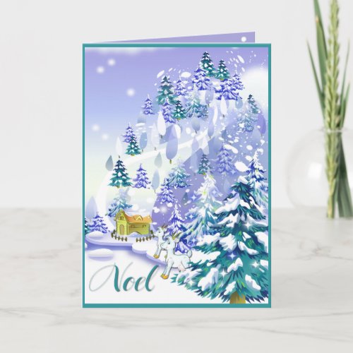 Noel Winter Goat Christmas Card