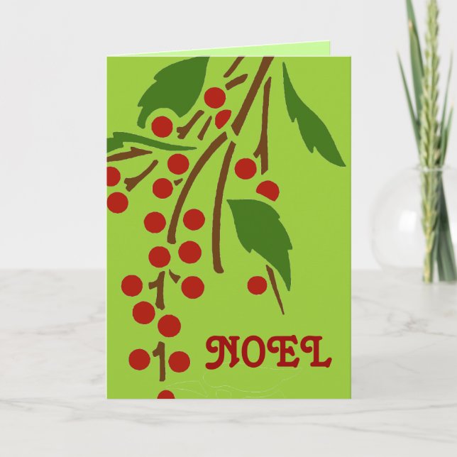 Noel with Berries Card (Front)