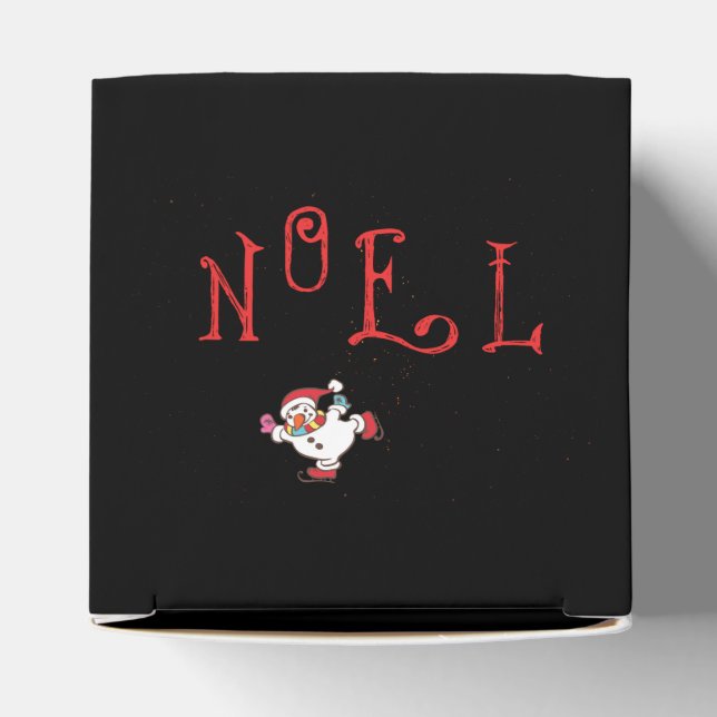 NOEL with Skating Snowman Favor Boxes (Top)