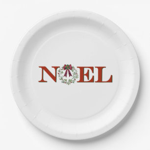 Noel With Wreath Paper Plates