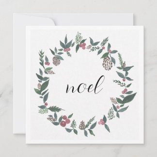 Noel wreath christmas card