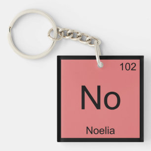 Noelia Name Chemistry Element Periodic Table Keychain