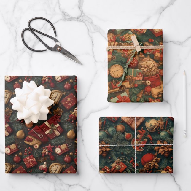 Noelivio - Artistic Christmas worlds Wrapping Paper Sheets (Front)