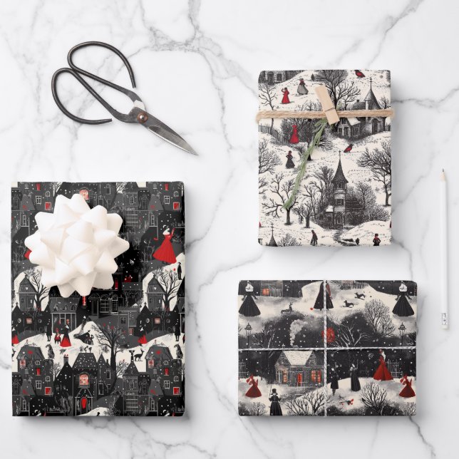 Noelivio - Artistic Christmas worlds Wrapping Paper Sheets (Front)