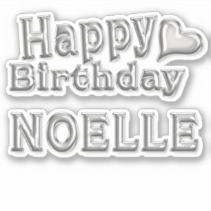 Noelle Happy Birthday silver sticker decal