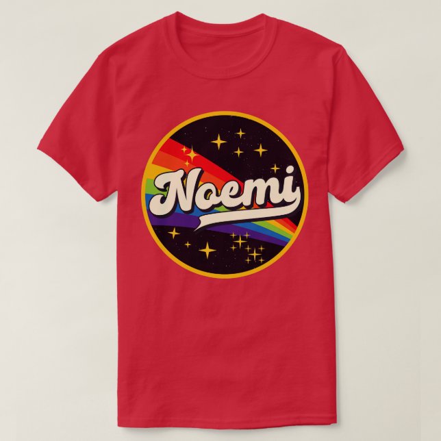 Noemi Rainbow In Space Vintage Style T-Shirt (Design Front)