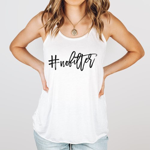 NoFilter Hashtag Typography Tank Top