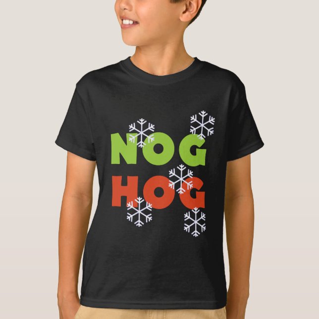 Nog Hog Holiday Tshirts and Gifts (Front)