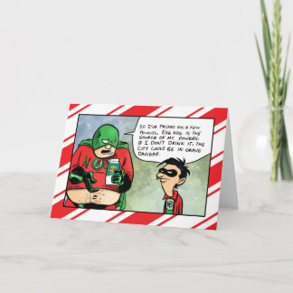 Nog-Man drinking eggnog Christmas Card