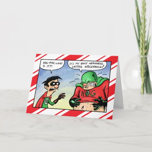 Nog Man Lactose Intolerant Christmas Holiday Card