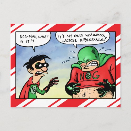 Nog Man Lactose Intolerant Christmas Holiday Postcard