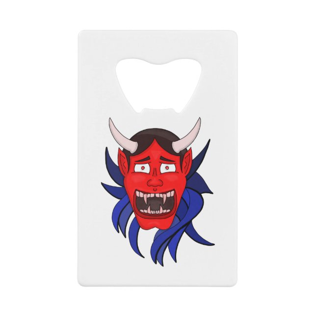Noh Theater Hannya Japanese Credit Card Bottle Opener (Front)