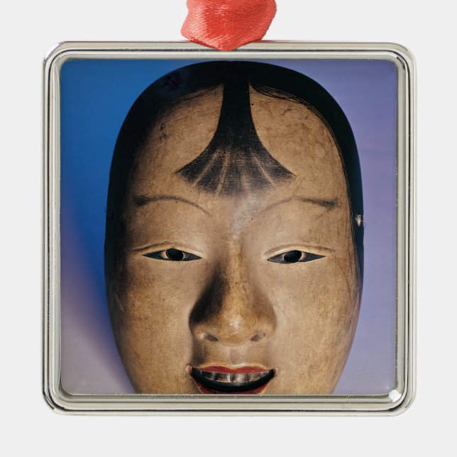 Noh theatre mask of a young boy called metal ornament (Front)
