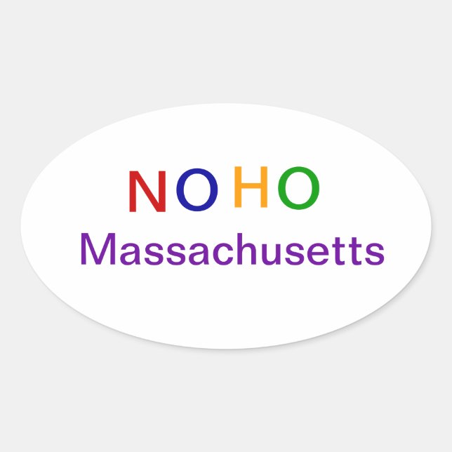 NOHO Massachusetts Oval Sticker (Front)