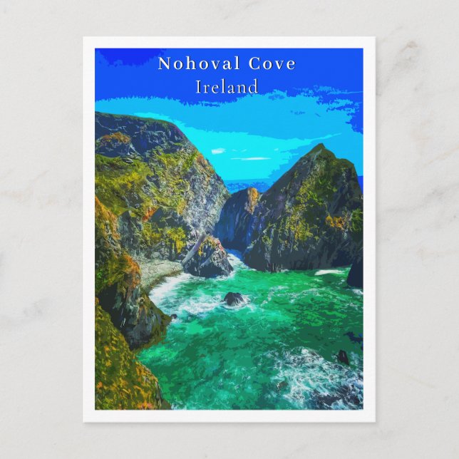 Nohoval Cove Cork Ireland Retro Style Postcard (Front)