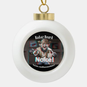 Noice! Badaz Beard 3D Ceramic Ball Christmas Ornament