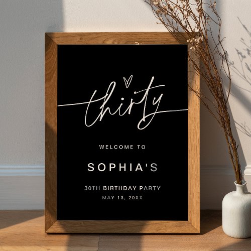 NOIR 30th Birthday Party Welcome Sign