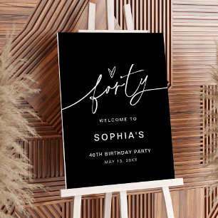 NOIR 40th Birthday Party Welcome Sign