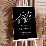 NOIR 50th Birthday Party Welcome Sign<br><div class="desc">The NOIR Collection features a classic black color and a stunning modern calligraphy script font, creating a look that is both elegant and sophisticated. This collection is perfect for couples who want to create a timeless and classic feel for their special event. The bold black color scheme creates a striking...</div>