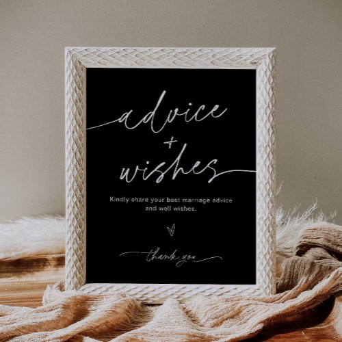 NOIR Advice And Wishes Wedding Sign