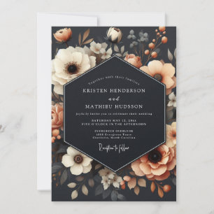 Noir Apricot Luminous Wedding Invitation