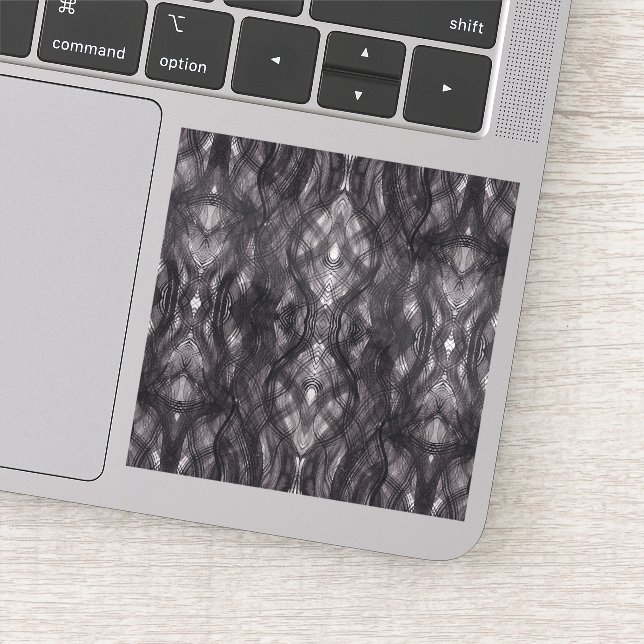 Noir Black Abstract Watercolor Art  Sticker (Detail)