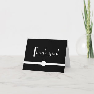 Noir Chic Black and White Art Deco Thank You