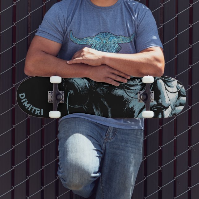 Noir cold war era spy art skateboard (Outdoor 3)