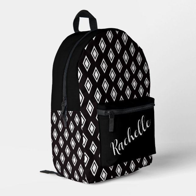 Noir Diamond Backpack — Customizable Edge (Back Corner Left)