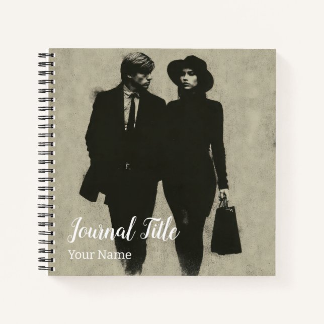 Noir Duo Journal — Custom Name & Title (Front)