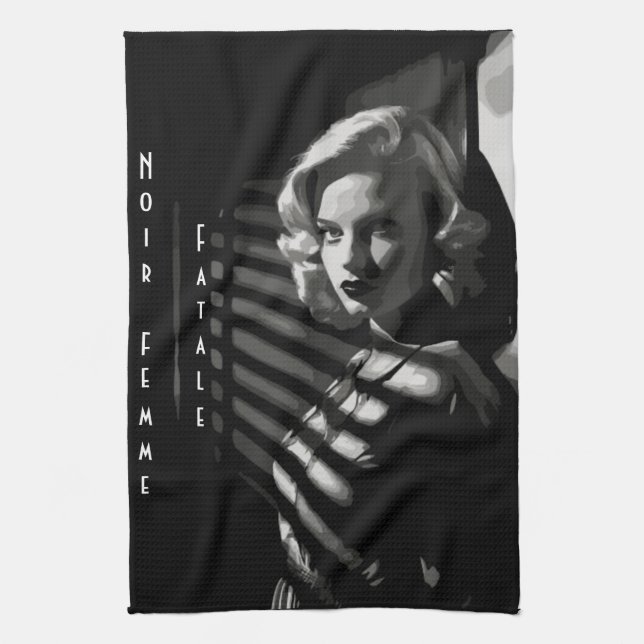 Noir Femme Fatale Kitchen Towel (Vertical)