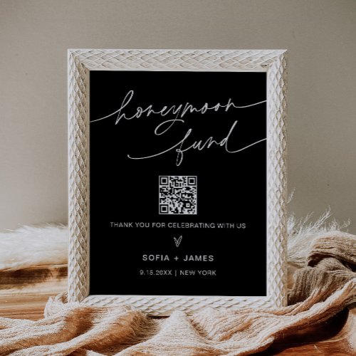 NOIR Honeymoon Fund Wedding Sign