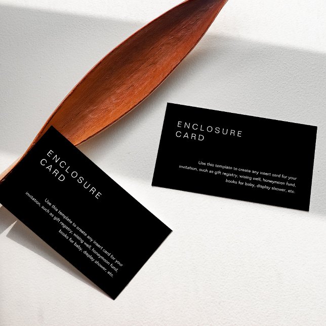 NOIR Minimalist Enclosure Card Invitation Insert (Creator Uploaded)