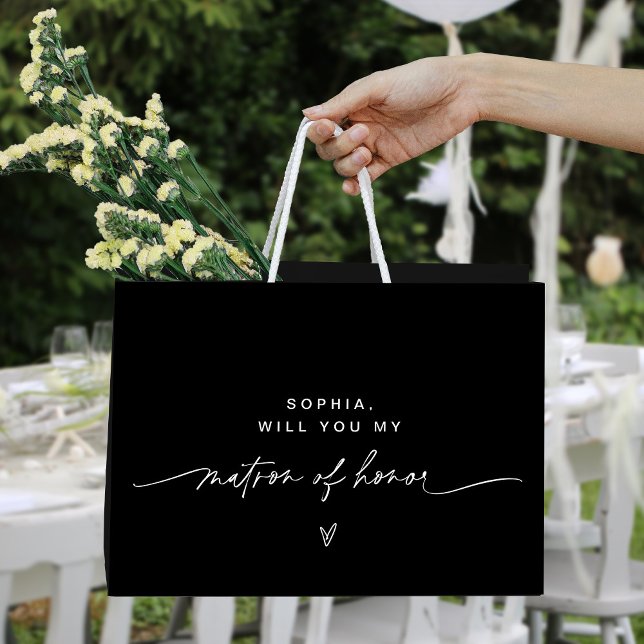 NOIR Minimalist Matron of Honor Gift Bag (Creator Uploaded)