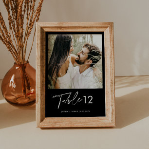 NOIR Minimalist Photo Table Number 5x7