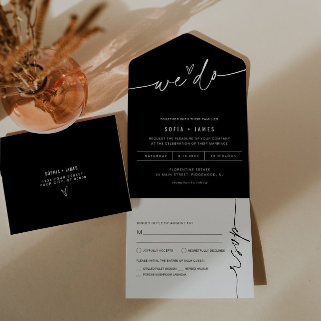 NOIR Minimalist Wedding All In One Invitation (Creator Uploaded)