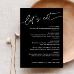 NOIR Modern Black Wedding Dinner Menu 5x7 Invitation<br><div class="desc">The NOIR Collection features a classic black color and a stunning modern calligraphy script font, creating a look that is both elegant and sophisticated. This collection is perfect for couples who want to create a timeless and classic feel for their special event. The bold black color scheme creates a striking...</div>