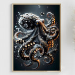 Noir Octopus Fantasy Dark Squid Surreal Tentacles Poster<br><div class="desc">Discover unique wall art blending nature,  fantasy,  and surrealism. This  collection features vibrant,  highly detailed animal and landscape prints,  epitomizing the beauty of absurdism in art. Perfect for adding a touch of fantasy to any space.</div>