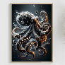 Noir Octopus Fantasy Dark Squid Surreal Tentacles Poster